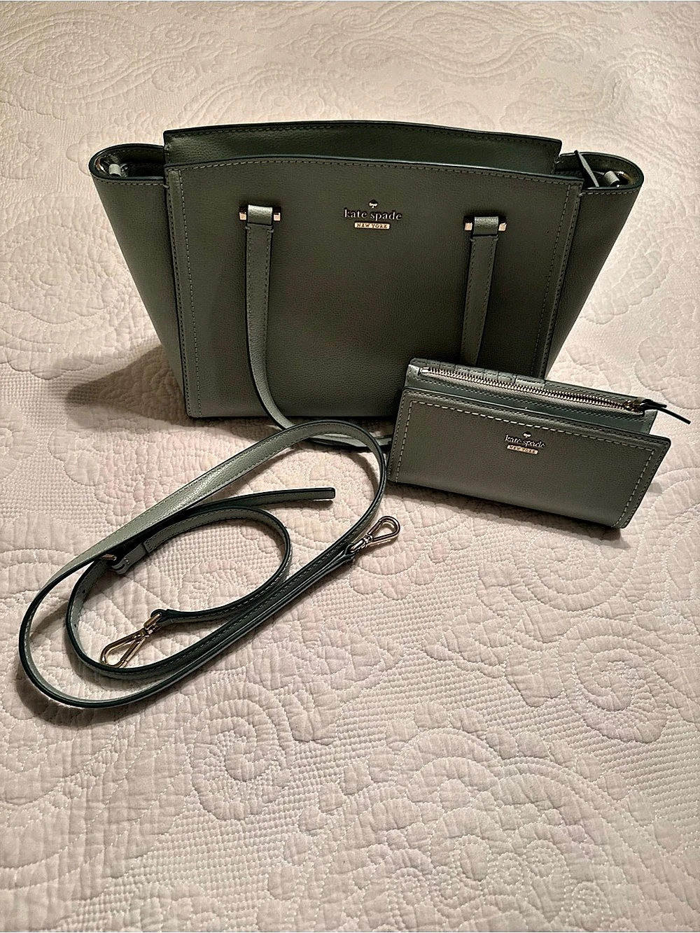 Kate Spade WLRU6354 Green Shoulder Bag Set